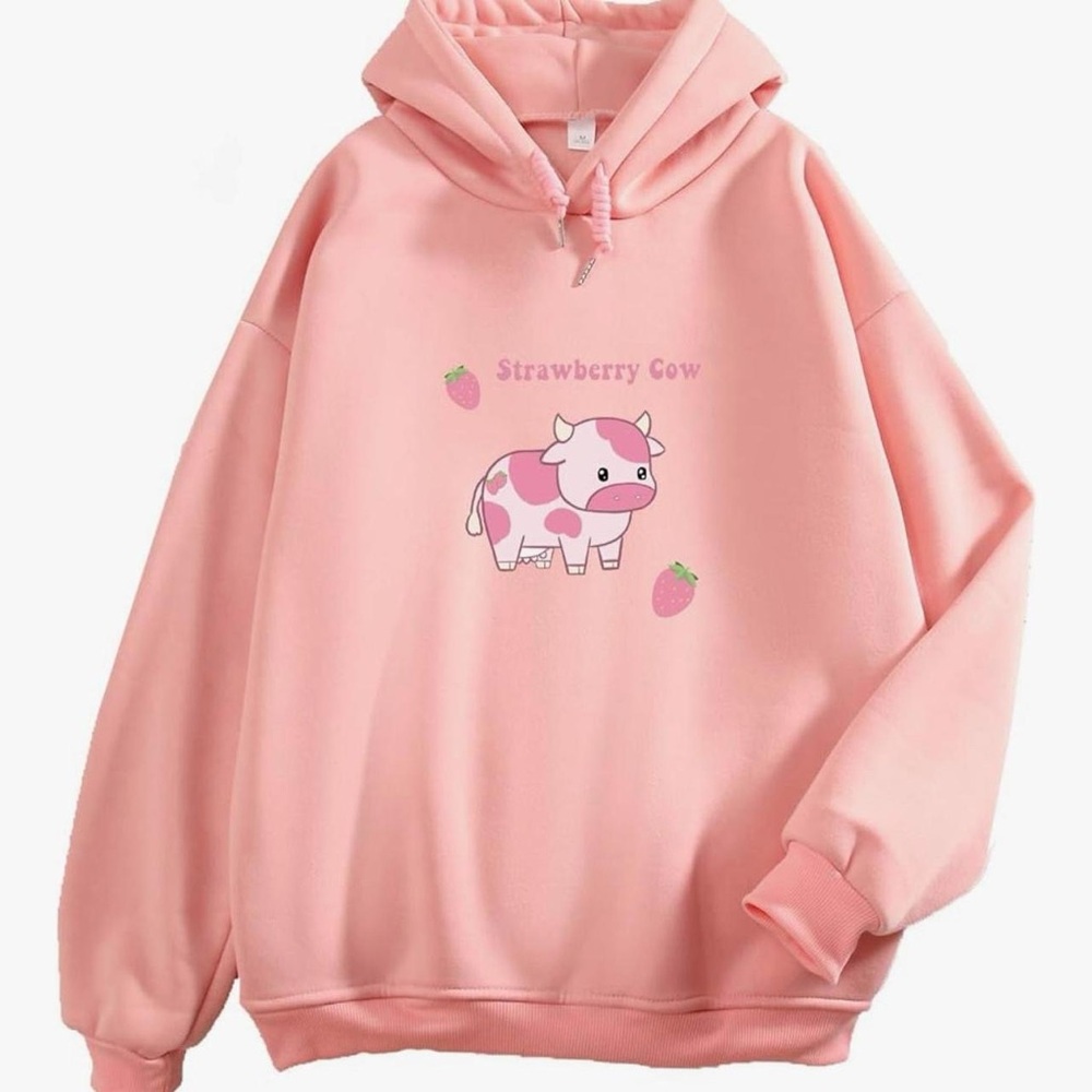 Pink Strawberry Cow Hoodie